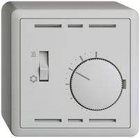 AP-Thermostat EDIZIOdue, mit Schalter Heizen/Kühlen, 74×74mm, hellgrau