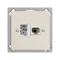 EB-Dose 1×T+T,1×RJ45/u 4P EDIZIOdue crema, ITplus ITM