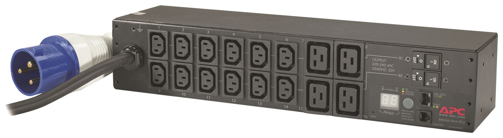 Presa multipla metered 2UA 230V 32A 12×C13 4×C19