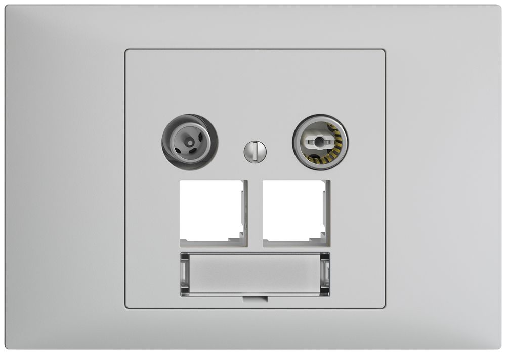 EB-Multimediadose EDIZIOdue BKE EASYNET 4dB, f.2×RJ45 S-One, hellgrau