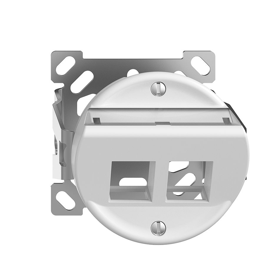 Kit de montage AP Sdue, avec capot de sortie oblique p.2×Keystone blanc