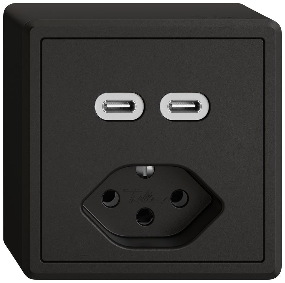 AP-USB-Ladesteckdose EDIZIO.liv SNAPFIX® USB C+C/T13 3A 230VAC sz