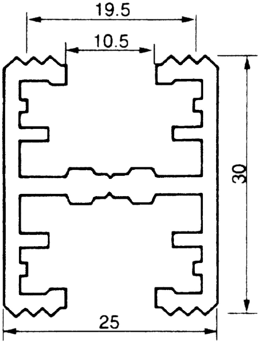 Barre de fixation Almatec 25×30mm L=3m dentelé
