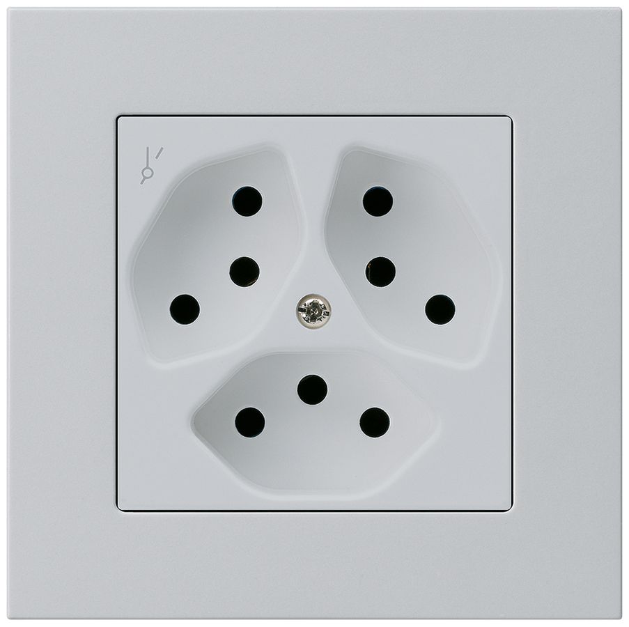 Prise ENC kallysto.pro 3×T13/1 gris clair avec sécurité enfants