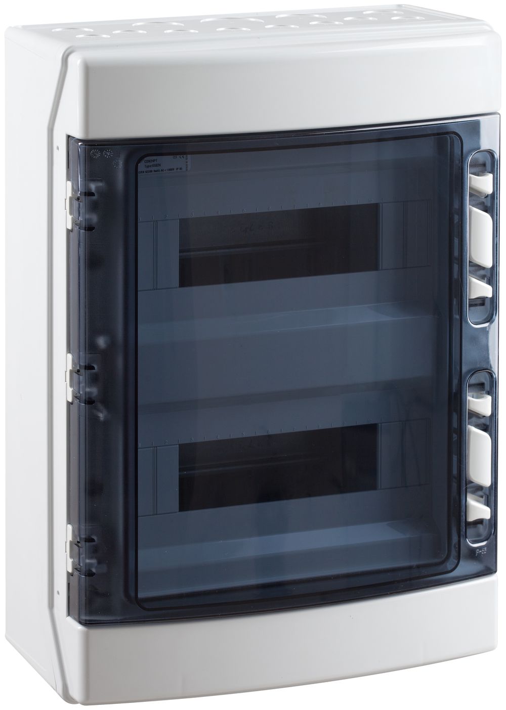 Coffret AP Elcase 246×310×148mm 1×18 modules IP65 IK08 650°C ABS/PC gris