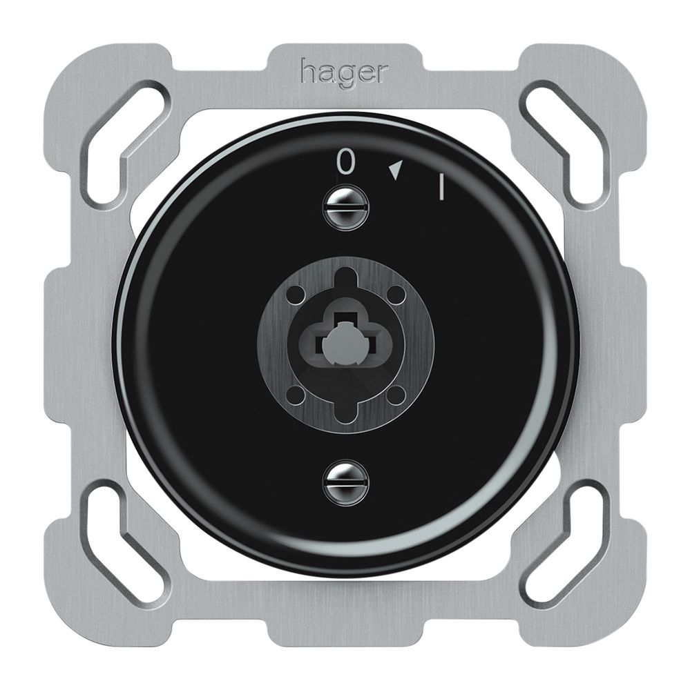 Poussoir pivotant ENC origin sans cylindre 1P 0<1 10A 230V 77×77mm noir