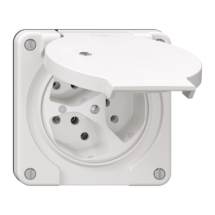 Steckdose NEVO N.CO, 3×T13, IP21, m.LED, weiss