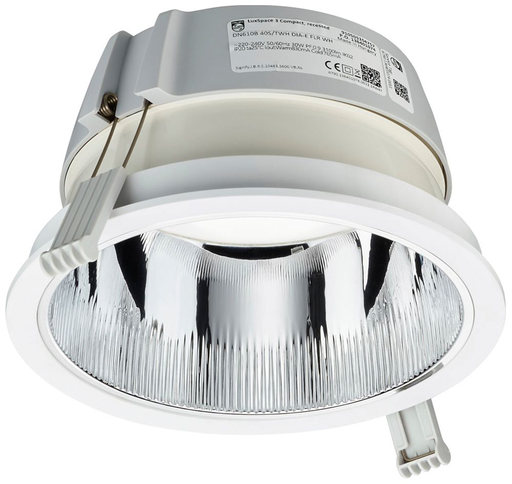 Downlight LED Philips LuxSpace Compact C 33W 4000lm 827…865 WB DA Ø214mm bianco