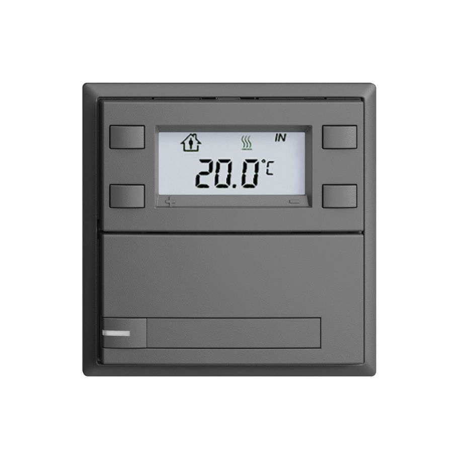 UP-RTH-Taster KNX 1-fach EDIZIOdue F dunkelgrau, mit Papier+LED RGB