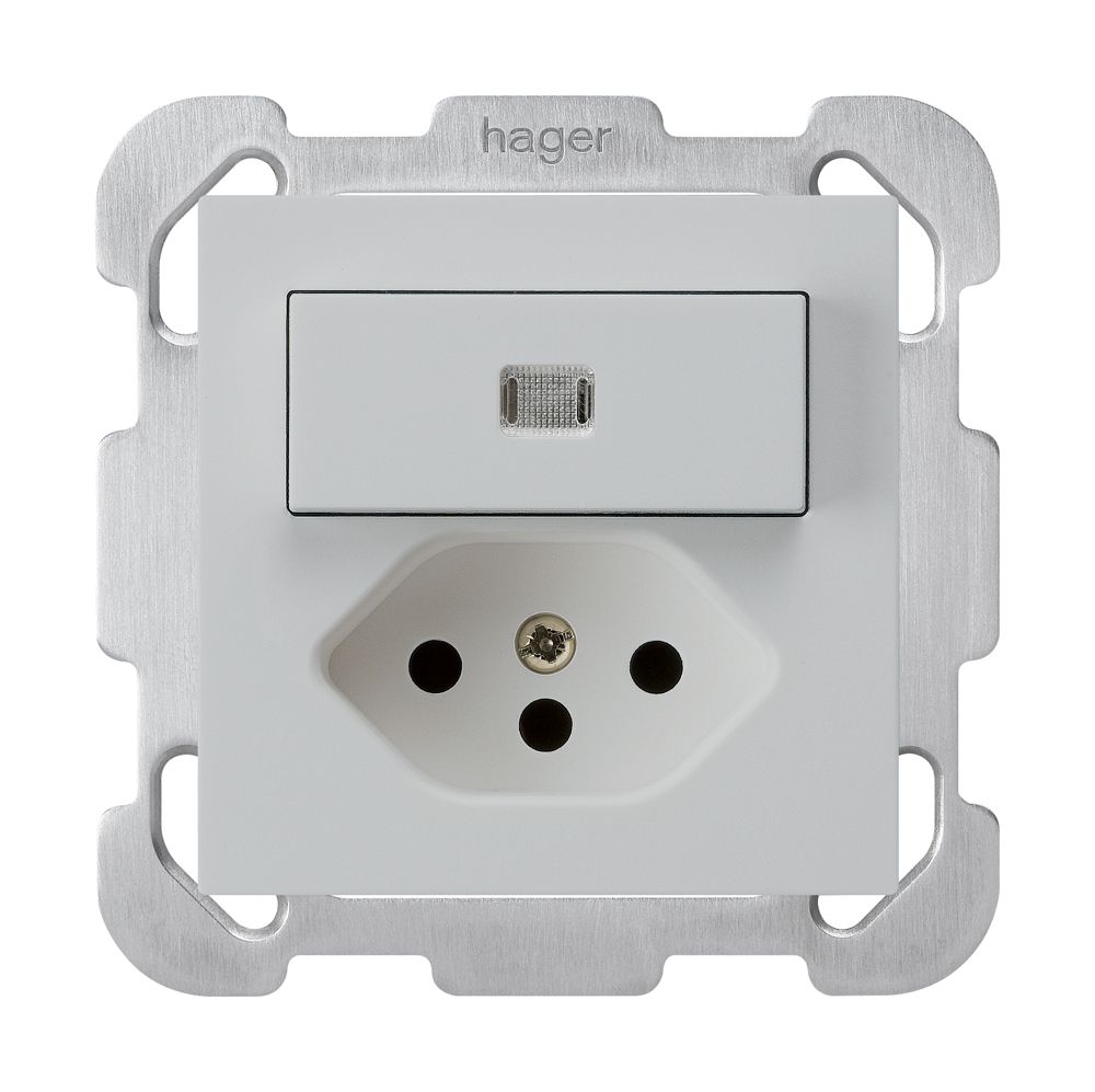 UP-Leuchtkombination 3/1P+T13 hellgrau kallysto mit Befestigungsplatte