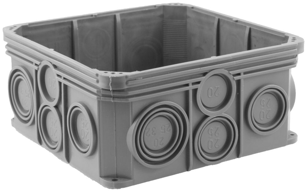 Boîte de dérivation T+T Ammer 122×122×57mm grd.2×2 sans couvercle