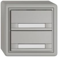 Poussoir KNX RGB AP EDIZIO.liv SNAPFIX® capteur temp.s.LED étiqu.2× comm.2T grc