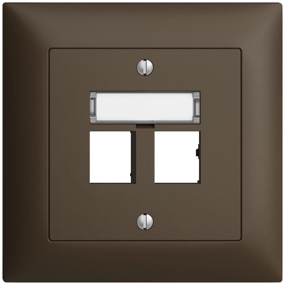 Kit de montage ENC EDIZIOdue sortie droite, pour 2×RJ45 freenet, coffee