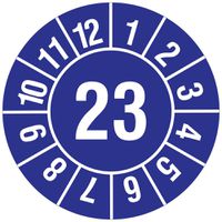 Prüfplakette CIMCO "23" Ø20 mm blau
