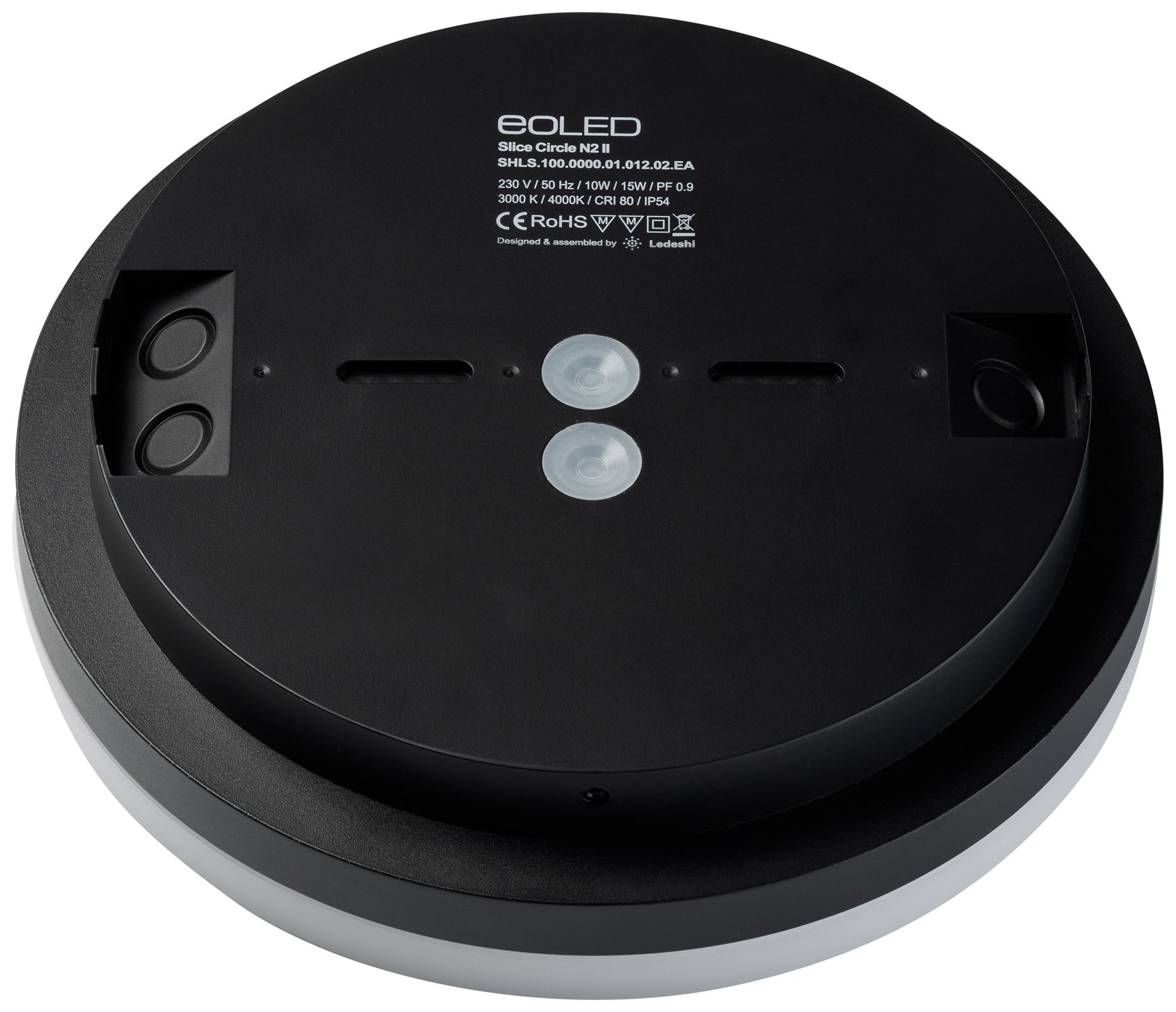 Lampada apparente LED Sir Heian SLICE2 15W 1700lm 830/840 IP54 Ø220 nero