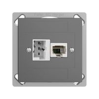 EB-Dose 1×T+T,1×RJ45/u 4P EDIZIOdue dunkelgrau, ITplus ITM