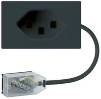 Presa INS 1×tipo 23 Hager FLF per cavo piatto Technofil L2 nero