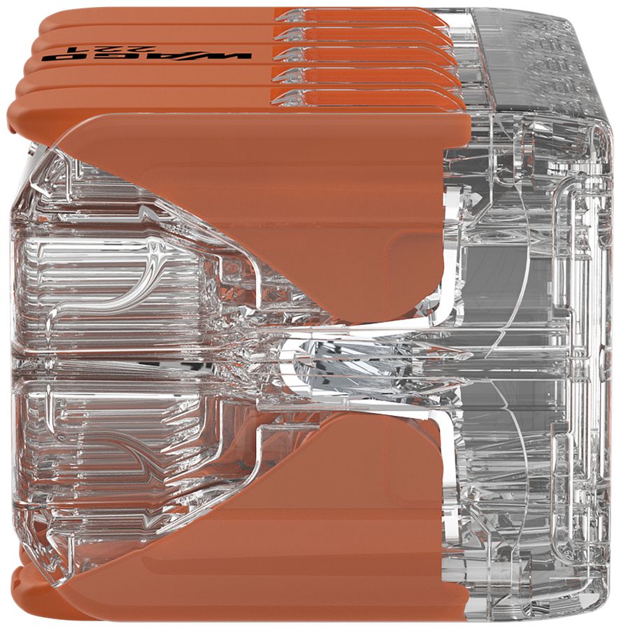 Borne de connexion WAGO 221 10×0.2…4mm² levier 32A 450V orange transparent