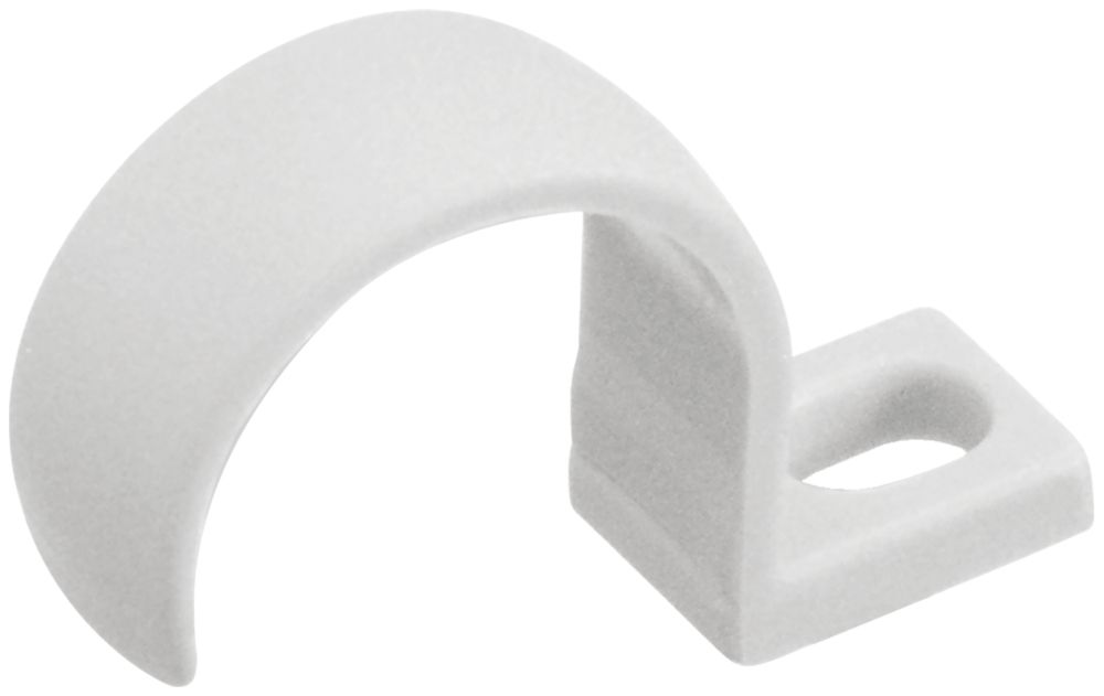 Brida HSB Weibel materiale sintetico staffa intera foro per vite Ø25mm bianco