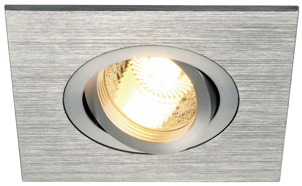 EB-Downlight SLV NEW TRIA XL, GU10 50W eckig IP20 Aluminium gebürstet