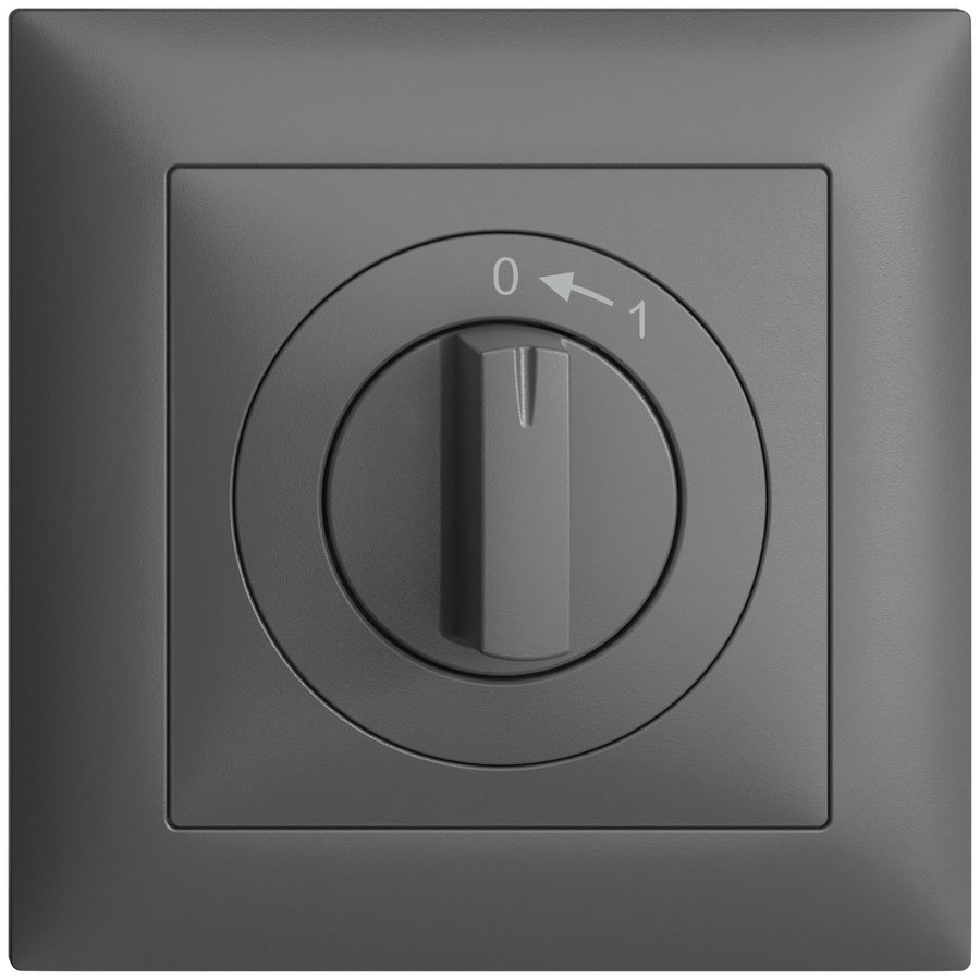 Frontset EDIZIOdue 0<-1 dunkelgrau 88×88mm für Schwenktaster