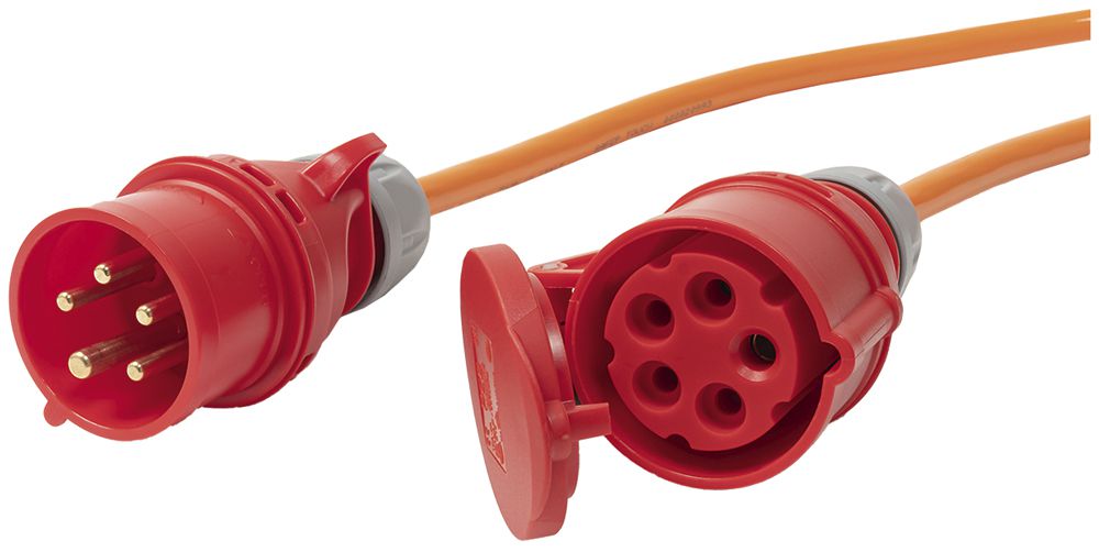 Câble de rallonge Steffen EPR-PUR 5×2.5mm² 25m CEE16/5 pour l'industrie orange