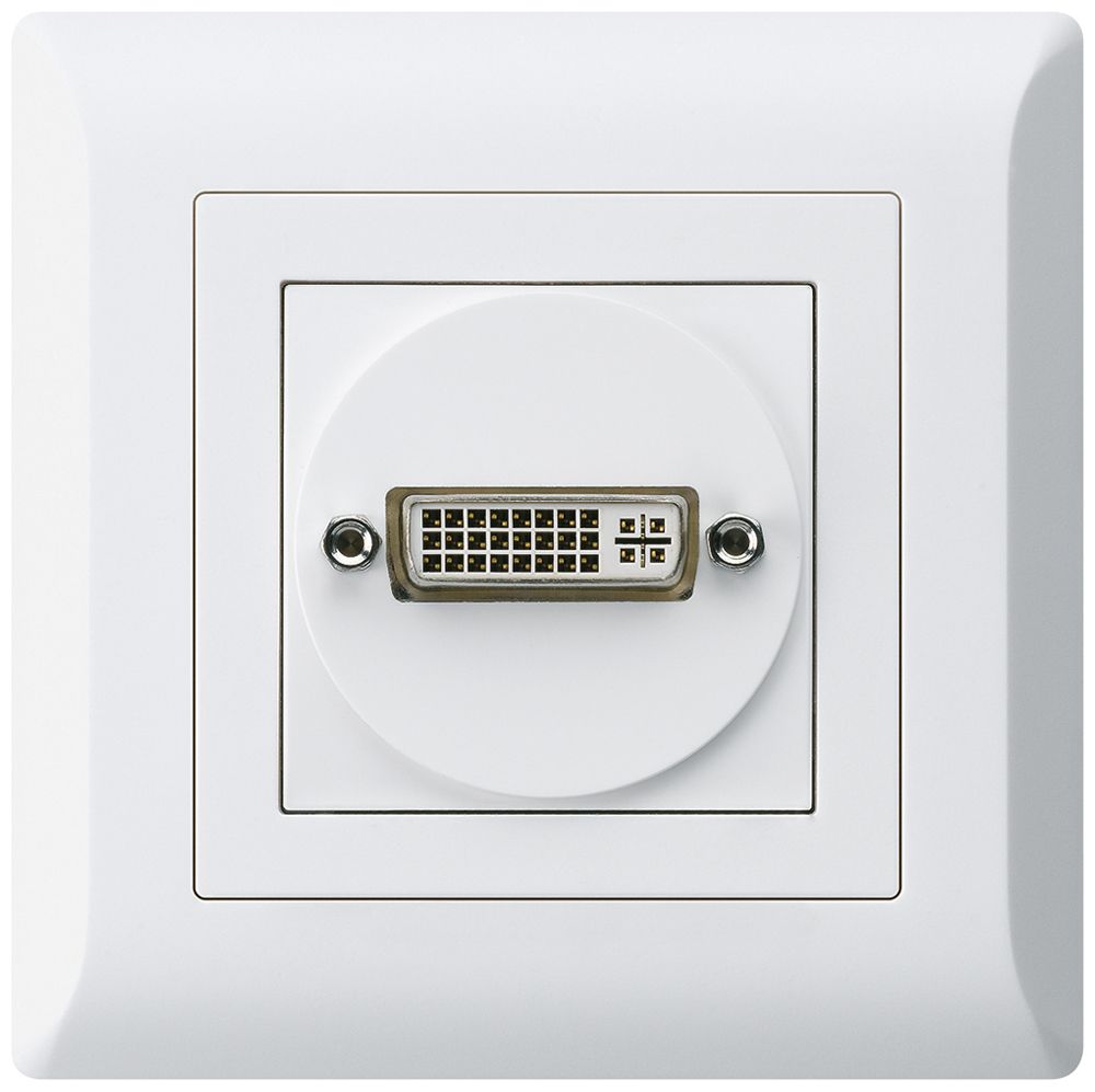 UP-Anschlussdose kallysto.line DVI-D mit Schraubanschluss weiss