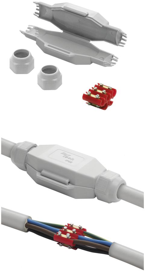 Manchon de jonction Raytech TOM, avec gel, câble Ø 19…23mm, IP68 gris