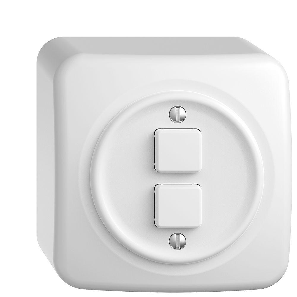 Poussoir KNX AP STANDARDdue 2×LED RGB, avec capteur de température, blanc