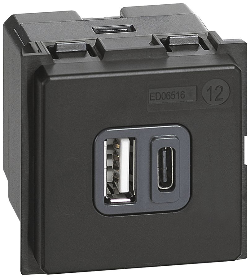 Prise de charge USB Living Now type A + type C 2 modules