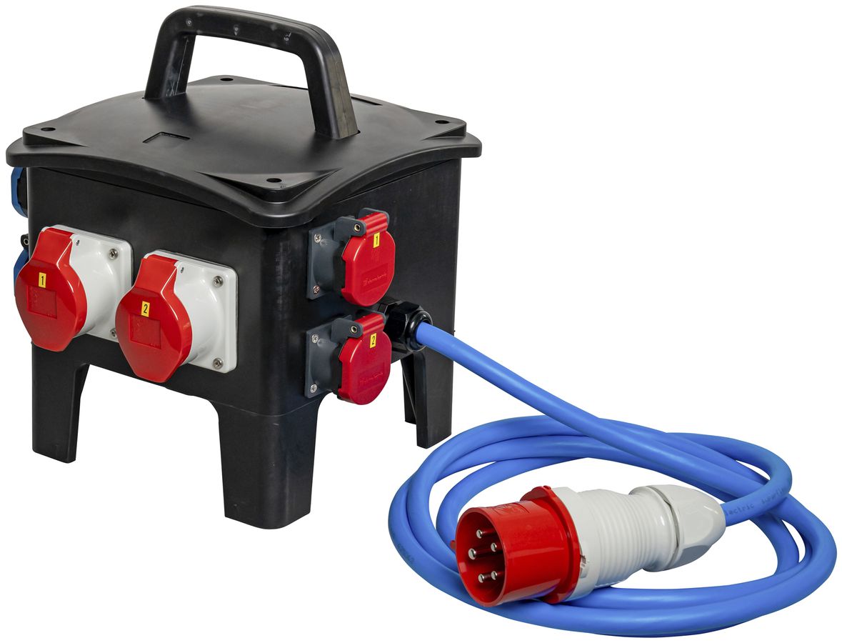 Stromverteiler DEM DB35050 32A 2×LS 1×FI 2×T23 2×T25 2×16A 3m 32A