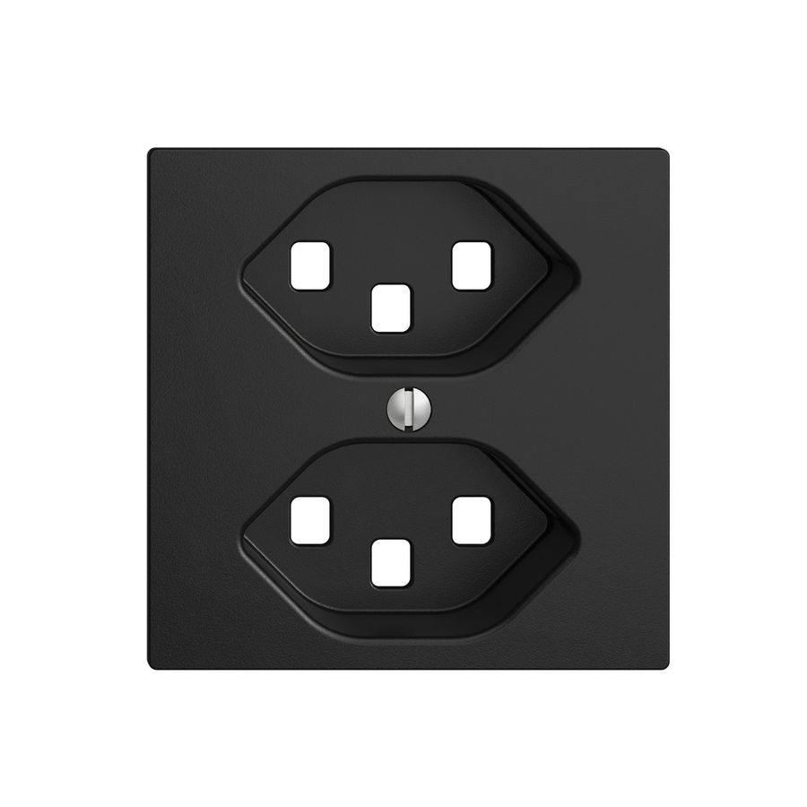 Frontset EDIZIOdue schwarz, 60×60mm 2×T23