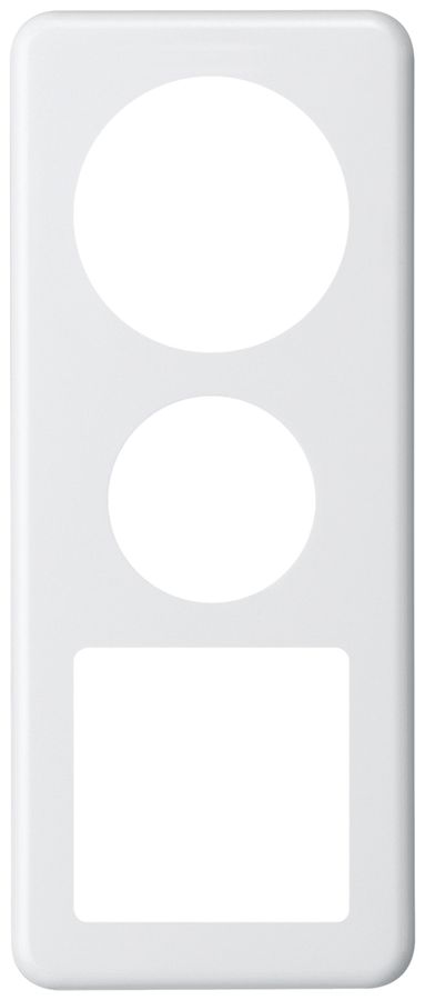 UP-Abdeckplatte basico 3×1 Ø58 mm+Ø43mm+Ausschnitt 58×58mm weiss