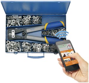 Sortimentskasten Ferratec SK65BNFC mit Rohrkabelschuhe und Presswerkzeug