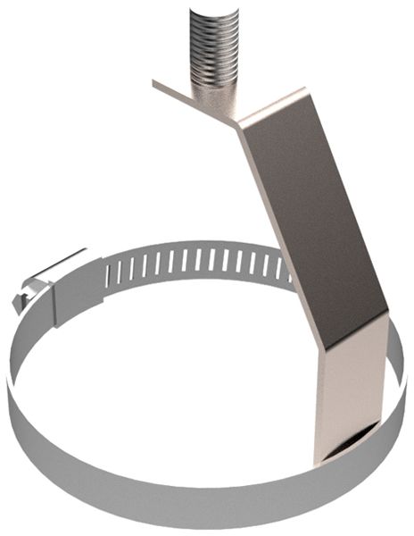 Supporto Erich Schwegler FSK-PE per cappa terminale Ø90mm grigio