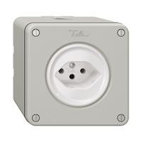 NAPU-Steckdose NEVO, 1×T13, lichtgrau