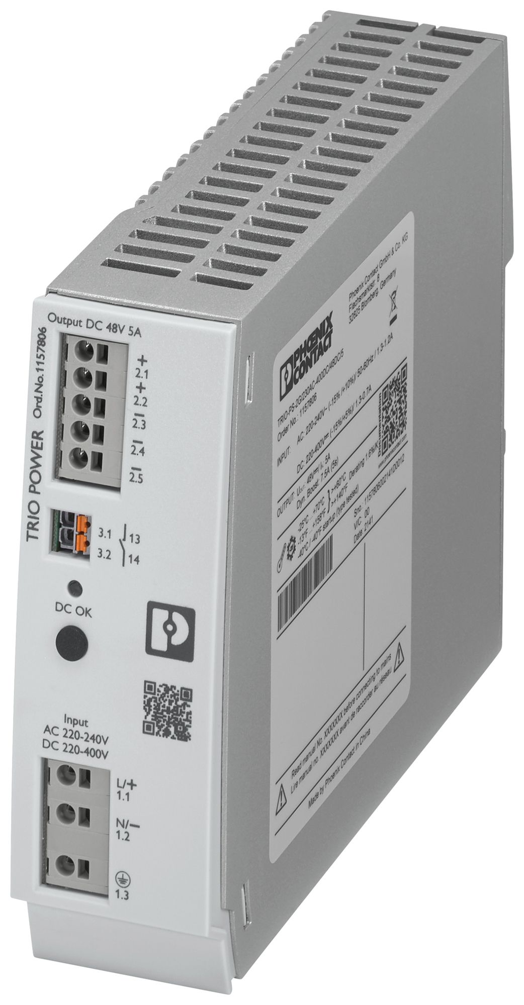 Schaltnetzteil PX TRIO-PS-2G/230AC-400DC/48DC/5 3L IN:400V OUT:48V