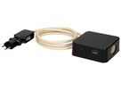 Mehrfachstecker MH Cube 3×T13 1×USB-A/1×USB-C sz Kabel 2m go "Sand"