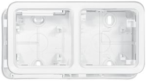 Boîtier AP PLEXO 1×2 blanc