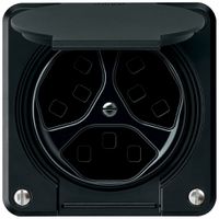 UP-Steckdose robusto 3×T23 16A 250V 86×86mm IP21 schwarz