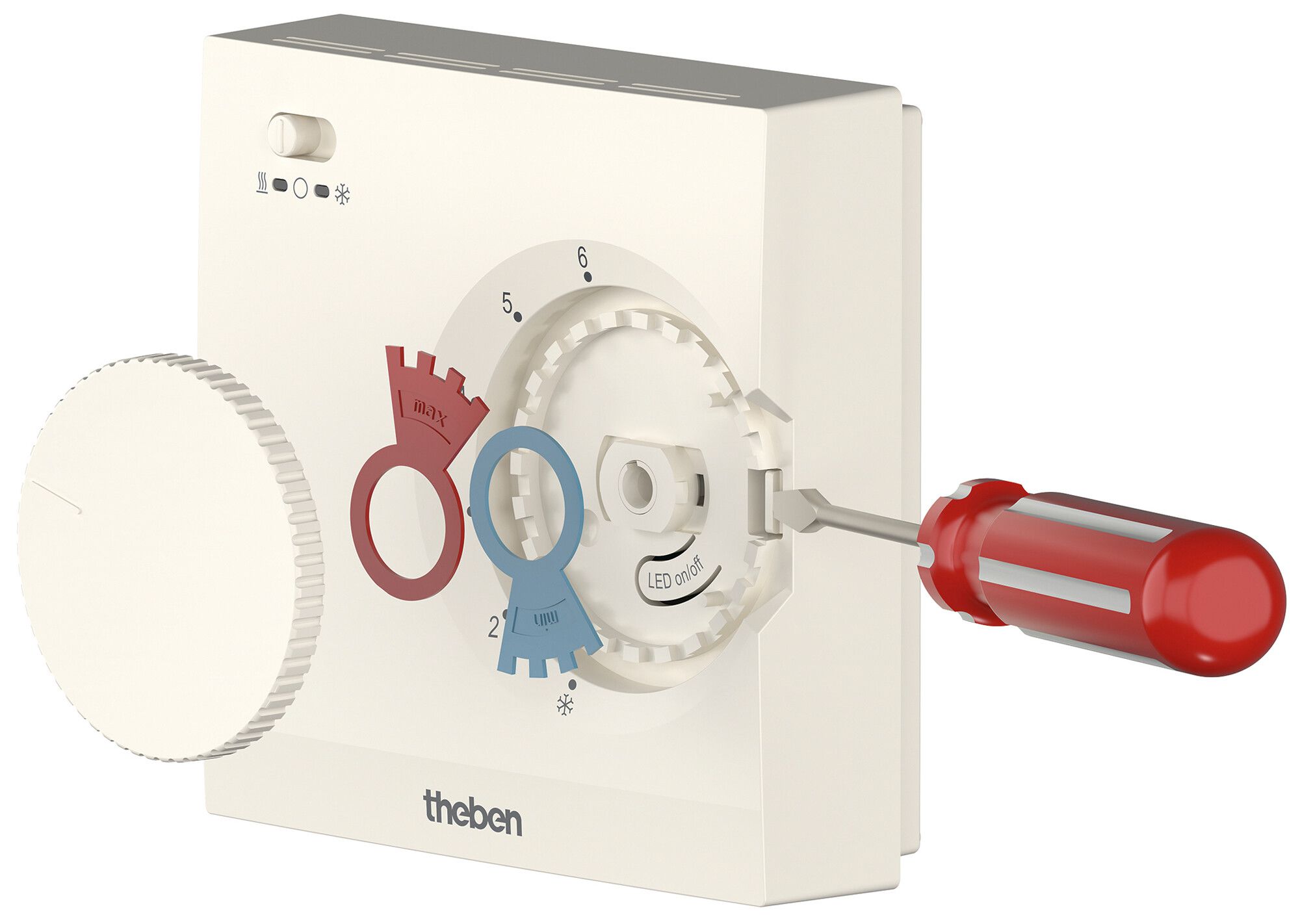 Thermostat d'ambiance AP Theben RAMSES 708 S 230V AC 5…30°C 10A 76×76mm blanc