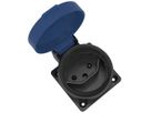 EB-Steckdose ELBRO T13 IP55 10 A 230 VAC IK08 schwarz/blau S+ inkl. Dichtung