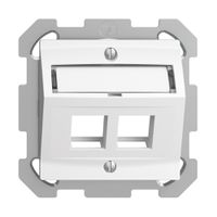 Kit montaggio INC Edue FM, con cappa di uscita obliqua, per 2×Keystone, bianco