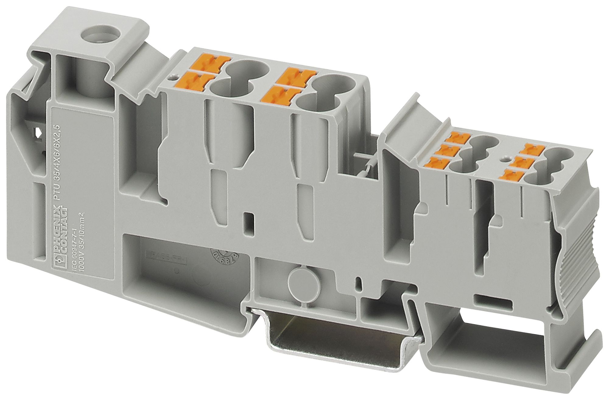 Distributeur de potentiel joignable PX PTU 35 35mm²105A 1000V 11×1 DIN35 gr