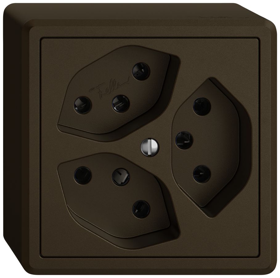 AP-Steckdose EDIZIO.liv SNAPFIX® 3×T13 br