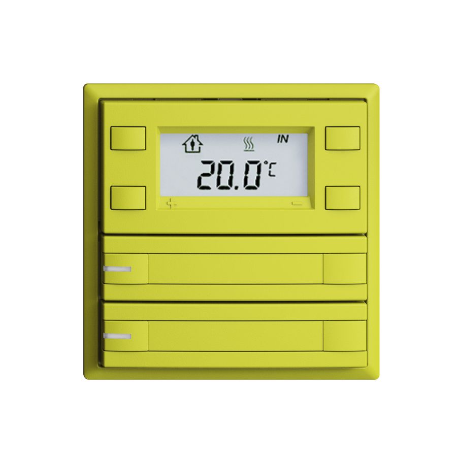 Poussoir RTH ENC KNX 2× EDIZIOdue F lemon, avec pap.+LED RGB