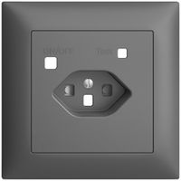 Frontset EDIZIOdue zu FI-Steckdose FMI, T23, shutter, dunkelgrau