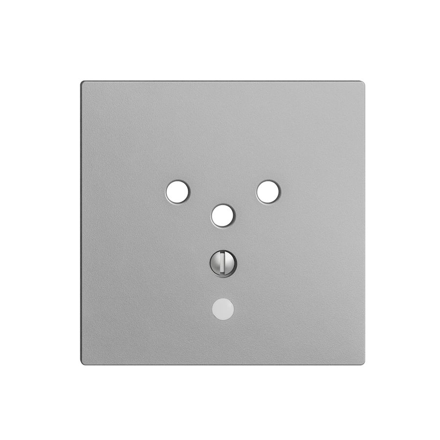 Frontplatte EDIZIOdue T12 silver 60×60mm mit Linse für Steckdose
