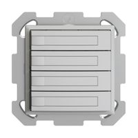 Poussoir ENC KNX 4× EDIZIOdue gris clair RGB sans LED avec insert papier