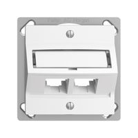 Kit di montaggio INS S-One EDIZIOdue FM.TE per 2×RJ45 obliquo, bianco